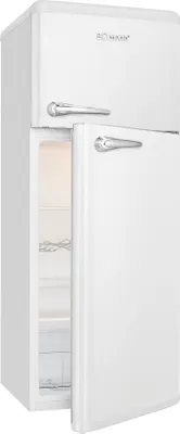 Produktbild von Bomann Retro Kühlschrank mit Gefrierfach, Vintage Kühlgefrierkombi Inhalt 208 L - Kühlen: 160 L, Gefrieren: 48 L, Retro-Fridge, DTR 353.1 weiß