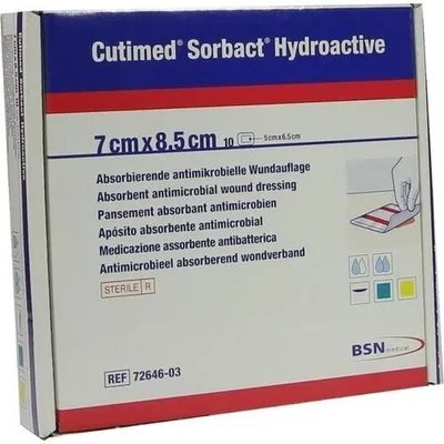 Productafbeelding van Cutimed Sorbact Hydroactief, 7x8,5 cm, 10 stuks, verpakking