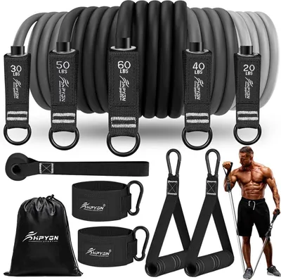 Obrázok produktu pre Súprava fitness pásov 150lbs 200lbs 250lbs odporové pásy 5 sily kotvy na dvere batoh