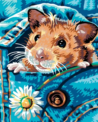 Produktbild von Zuty - Malen nach Zahlen - HAMSTER MIT MARGERITE, 40x50 cm, ohne Keilrahmen