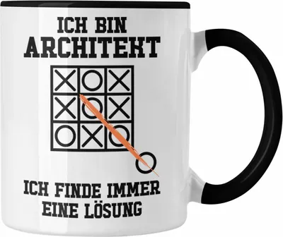Produktbild von Trendation - Architekt Geschenk Tasse Lustig Kaffeetasse mit Spruch Architektur Architekten Geschenkidee Männer (Schwarz)