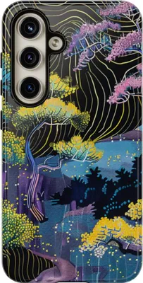 Produktbild von Bunte abstrakte Baumlandschaft – Hülle Kompatibel mit Samsung Galaxy S24