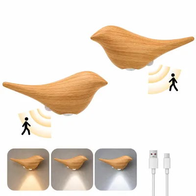 Produktbild von 2x Moderne Led Wandleuchte Bewegungsmelder Innen Nachtlicht Akku Innenwandleuchten Mit Fernbedienung Wandbeleuchtung Für Wohnzimmer Schlafzimmer Flur
