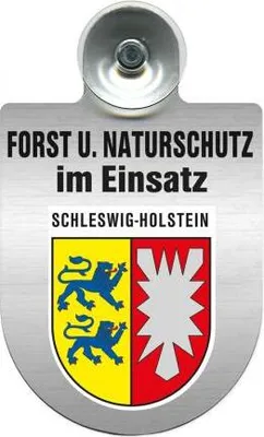 Produktbild von Einsatzschild mit Saugnapf - Forst u. Naturschutz im Einsatz 393813 incl. Regionenwappen nach Wahl Color - Region Schleswig-Holstein