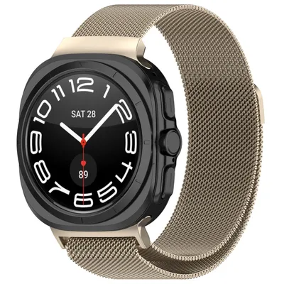 Produktbild von Für Samsung Galaxy Watch Ultra 47mm Milan Metall Stahl Mesh Ersatz Armband mit Magnetverschluss Beige