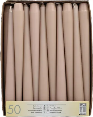Obrázok produktu pre 50 svietnikov, priemer 2,2 cm, výška 25 cm, farba: biela