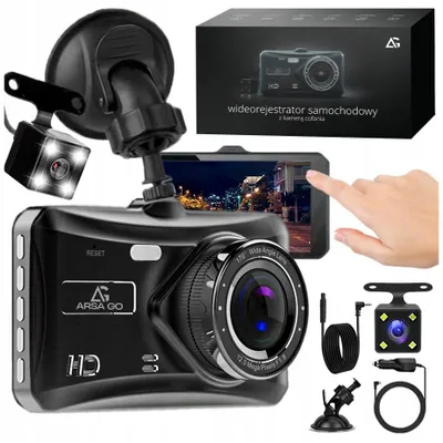 Produktbild von Dashcam Full HD 1080P mit Rückfahrkamera, 170° Weitwinkel, 4" Touchscreen, G-Sensor, Nachtsicht