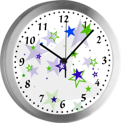 Produktbild von Funkuhr, Kinder Wanduhr, Kinderuhr, Kinderzimmer  Sternenhimmel blau grün