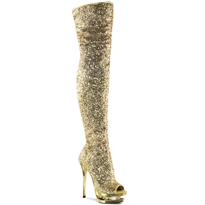 Produktbild von BLONDIE-R-3011 Damen Boots von Pleaser, Gold  , EU 39, US 9