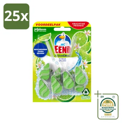 Produktbild von 25 x WC Eend Active Clean Citrus Toiletblok - 77,2 g - Vorratspackung - 25 Stücke