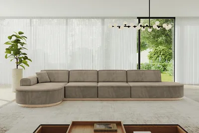 Produktbild von ALTDECOR Ecksofa in L-Form MARI-L3-v1 - 413x171x83 cm Braun - Corner Sofa Bett Eckcouch Couch Wohnlandschaft Cauchsofa