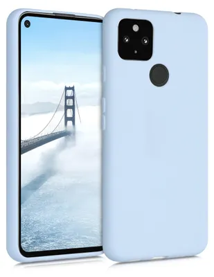 Produktbild von kwmobile Handyhülle für Google Pixel 4a 5G Hülle - TPU Case - Kabelloses Laden - Schutzhülle Cover in Hellblau matt