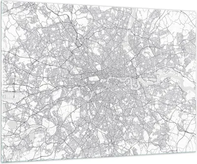Produktbild von Bilder auf glas - Einteilig - Stadt Karte London - 100x70cm - Glasbilder - Wandbilder - Bilder - zum Aufhängen bereit - Wanddekoration aus Glas - Glas Bilder - Wandbild auf Glas - GAA100x70-4680