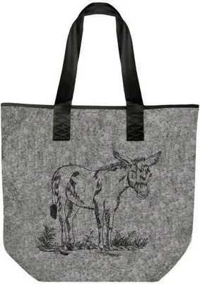 Produktbild von Filztasche mit Einstickung - Esel - Gr. ca. 46,5 x 39,5 cm - 26136