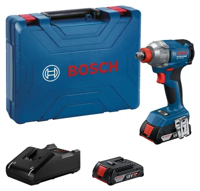 Zdjęcie produktu dla Akumulatorowa wkrętarko-wiertarka udarowa Bosch Professional 18V GDX 18V285 (w zestawie 2 akumulatory GBA 18V 2,0Ah, ładowarka GAL 18V20, walizka MPP)
