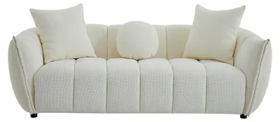 Produktbild von 3-Sitzer-Sofa aus beigem, strukturiertem Stoff GONOLON