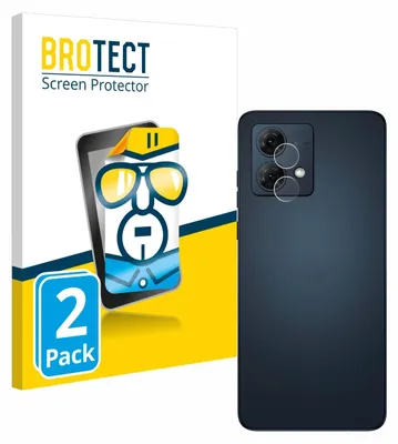 A product image showing packaging for screen protectors and a smartphone with camera lens protectors applied.