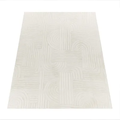 Produktbild von Teppich Wohnzimmer Schlafzimmer Kurzflor Skandinavisches Boho Muster Geometrisch Grösse 120x160 cm
