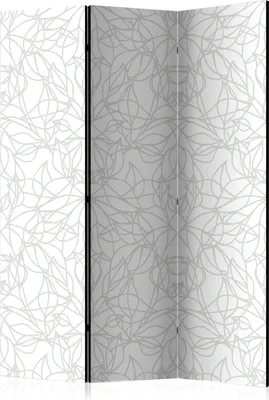Obrázok produktu pre Obojstranný paraván Kvety 135x172 cm 3-dielny biely
