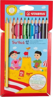 Obrázok produktu pre Trojhranná pastelka - STABILO Trio hrubá - balenie 12 kusov - s 12 rôznymi farbami