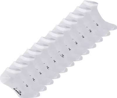 Produktbild von Diadora Uni Sneaker Socken, 12er Pack - Sportsocken, Mercerisierte Baumwolle, Logo, einfarbig Weiß 39-42