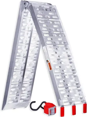 Productafbeelding van Aluminium oprijplaat - Inklapbare helling - Voertuigen laden - Antislip oppervlak - 340 kg capaciteit - Aluminiumkleur