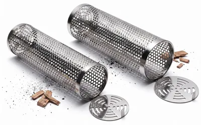 Image de Elzusha - Grilles à roulettes en acier inoxydable - Lot de 2 - Pour légumes, poissons et viandes