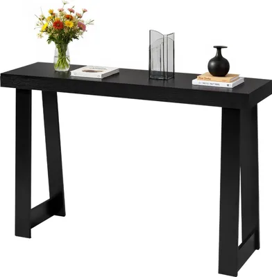Produktbild von Konsolentisch / Eingangstisch - Beistelltisch - Maße 118 x 30,5 x 81 cm - Mehrschichtplatte - Schmaler Tisch für hinter dem Sofa - Für Flur, Wohn- und Schlafzimmer - Schwarz
