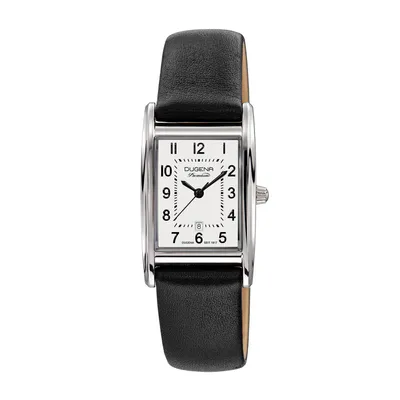 Obrázok produktu pre Dámske náramkové hodinky DUGENA 7000119 Quadra Artdeco, quartz, biely ciferník, puzdro z nehrdzavejúcej ocele, zafírové sklíčko, kožený remienok, spona, 5 barov