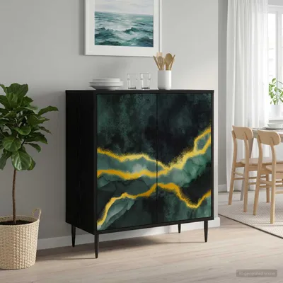 Image de vidaXL Meuble de rangement latéral WIJHE, noir, imitation chêne, 69 x 33 x 76 cm