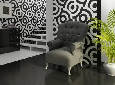 Produktbild von Designer Ohren Sessel Polster Chesterfield English Kristallsteine Antik Retro