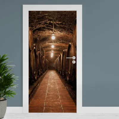 Produktbild von Türfolie "Weinkeller" 90x200cm Türposter Deko Aufkleber Folie Tapete TF01