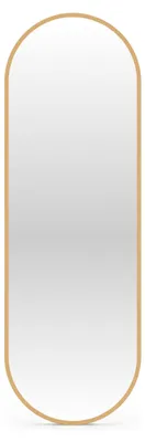 Obrázek produktu pro SensaHome Oválné nástěnné zrcadlo – Minimalistický design – Nástěnné zrcadlo s kovovým rámem – Moderní – Zrcadlo do šatny – 50x150 cm – Zlatá barva