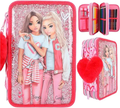 Zdjęcie produktu dla Depesche 3-komorowy piórnik TOPModel ONE LOVE z brokatem