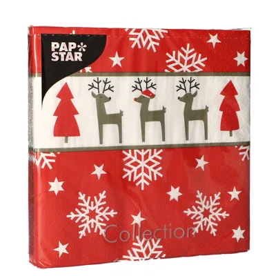Obrázok produktu pre PAPSTAR 88177 PAPSTAR Weihnachts-Motivservietten "Rudi"