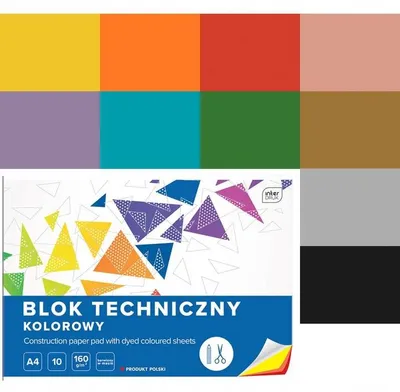 Produktbild von INTERDRUK A4 Farb-Technikblock, 10 Blatt, 160g
