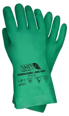 Produktbild von Nitrilhandschuhe Green Barrier 3450 Chemikalienschutz, velourisiert, grün, Größe 9 (L), VPE 72 Paar