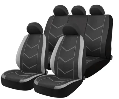Image de AMiO SC-19 - Lot de housses de siège universelles pour voiture, noir et rouge