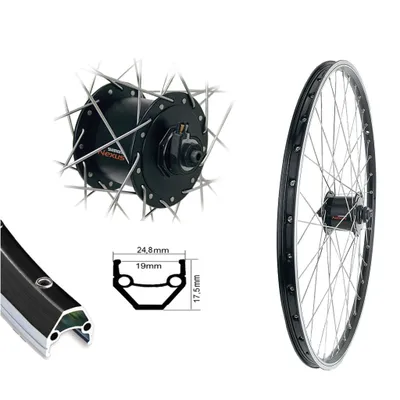 Produktbild von Bärwinkels Vorderrad 26" Cut19 Shimano Nabendynamo Nexus DH-C3000 19-559 Hohlkammer schwarz