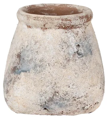 Image de Clayre & Eef Pot de fleurs 18x18x17 cm Beige Terre cuite