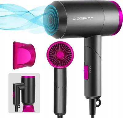 Produktbild von Aigostar Diane Reiseföhn 1800W Faltbar - Grau, Diffusor inklusive