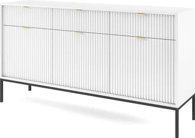 Produktbild von Sideboard 154cm breit, weiß, Fußgestell schwarz NEWCASTLE-160