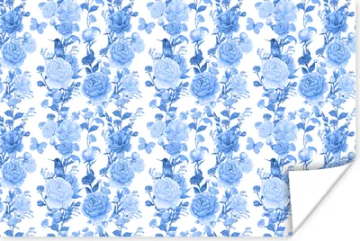 Produktbild von MuchoWow® Poster Blumen - Rosen - Blau 30x20 cm - Plakate - Print