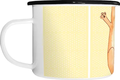 Produktbild von Mr. & Mrs. Panda Pott Katze Umarmen - Gelb Pastell - Geschenk, Große Tasse, Cat, großer becher, Emaille, Cats, Katzen, Teetasse, Familie