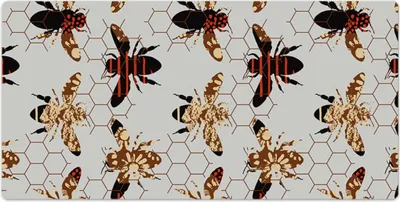 Produktbild von Tischunterlage - 120x60 cm - Schreibtischunterlage - Mauspad - Bienen Waben