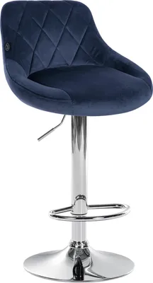 Produktbild von CLP Barhocker Lazio Samt höhenverstellbar und 360 Grad drehbar blau Gestell Farbe chrom