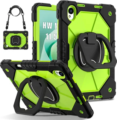 Image de Etui pour Huawei MatePad 11.5 S 2024 étui de protection portable durable avec support, dragonne et bandoulière noir vert