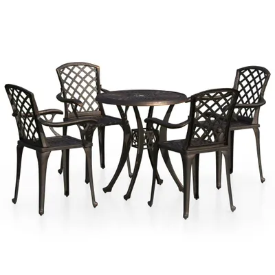 Obrázek produktu pro vidaXL 5dílná sada Bistro Set Litý hliník Bronz