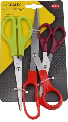 Immagine prodotto di COGEX - Set di 3 forbici bimateriale con lama in acciaio inossidabile - 060824
