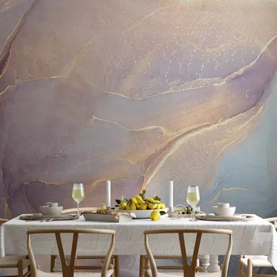 Produktbild von Vlies Fototapete - Pink and Blue Marble - Abstract Watercolour With Gold Accent 150x105 cm Muster f-B-10087-a-a